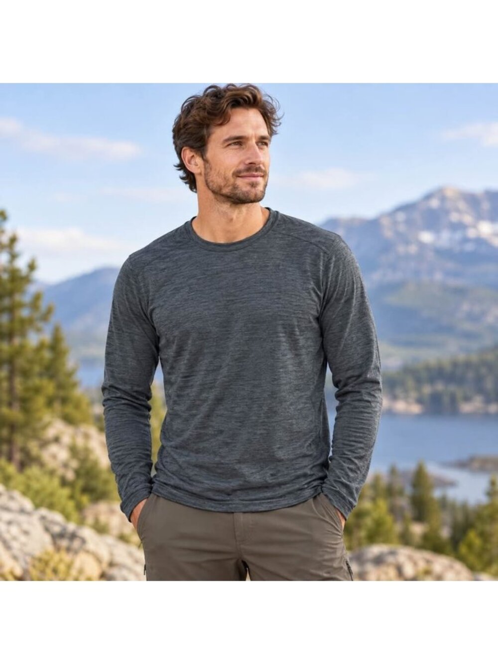 NWOT Cloudveil Men’s 100% Merino Wool Long Sleeve Base Layer Shirt Medium